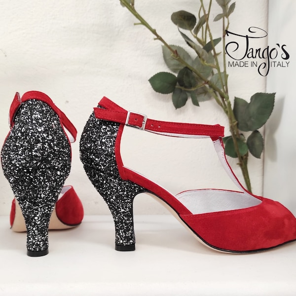 Tangos Scarpa Genna Rossa Abend-Tango-Tanzschuhe, Hosen, Röcke, komplette Oberteile und Hemden, Schuhe, Abend- und Tango-Kleid