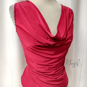 Tango&#39;s Top Valeria dark red with lace Evening dance tango dress Trousers skirts complete tops and shirts Evening & Tango shoes