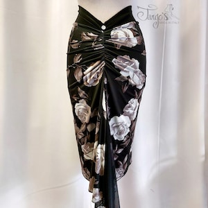 Tango's SKIRT Katia Black and White Evening tango dance dress Trousers skirts complete tops and shirts shoes Evening & Tango dress black, grey roses