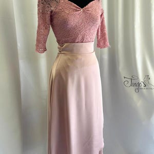Tango's Completo Orfea, Top Annalisa encaje rosa antiguo falda brillo Orfea polvo