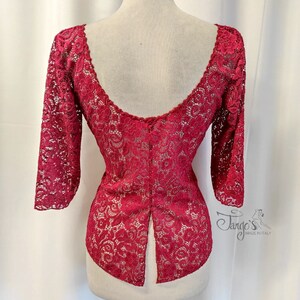Tango&#39;s Alana sweater in burgundy lace with sleeves