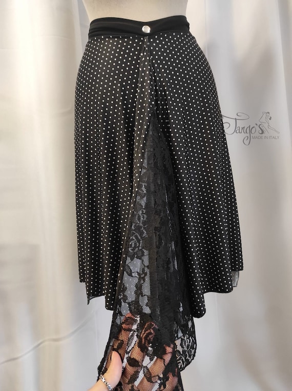 Polka dot top skirt tap shoes