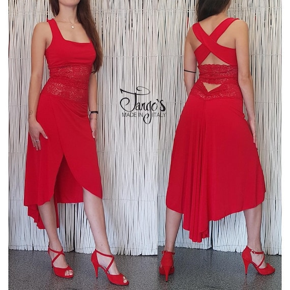 Completa Dalia rojo tango vestido bola ceremonia - Etsy México