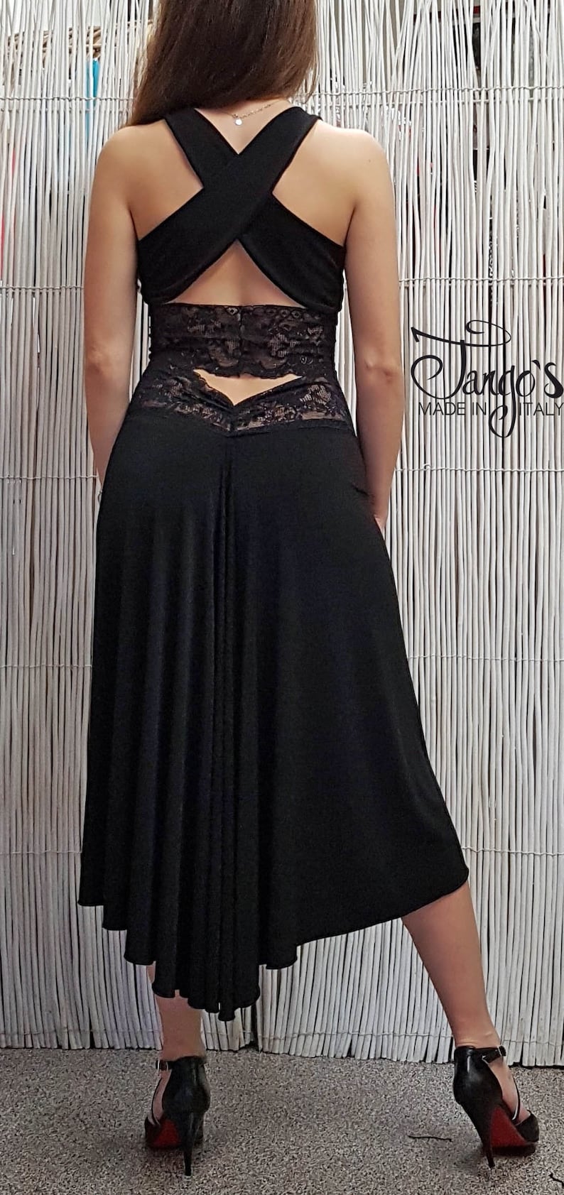 La Scala 25589 Sleeveless Dalia Fit and Flared Solid V-Neck Tricot Dress main image 0