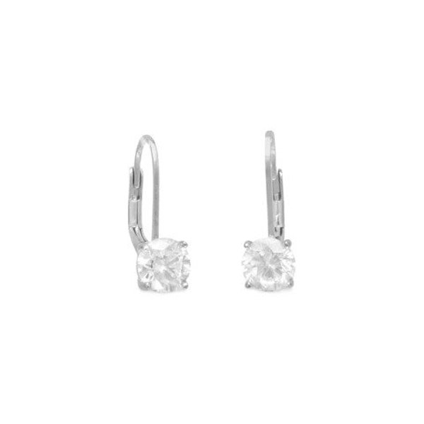 Sterling Silver Earrings, Lever Back Earrings, Silver Earrings, CZ Earrings, Sterling Silver CZ Earrings, Darcie Earrings