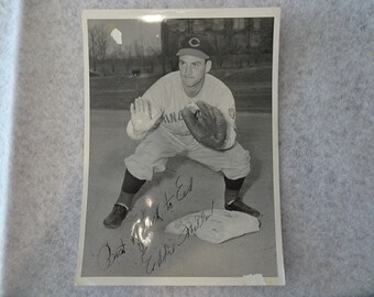 Eddie Miller - Autographed 5 x 7 photograph – 1944 Cincinnati Reds, Short Stop