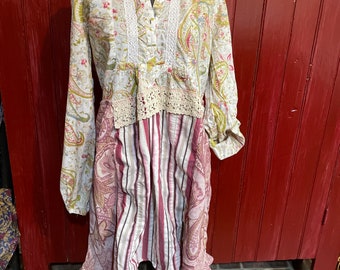 Paisley tunic upcycled eco friendly dress