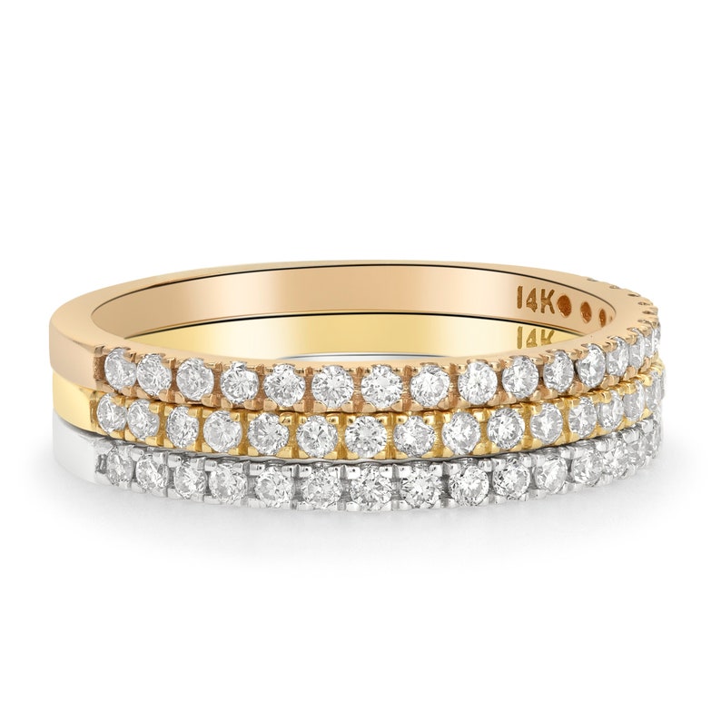 Half Eternity Band Bridal Band 14k Diamond Band Wedding Etsy