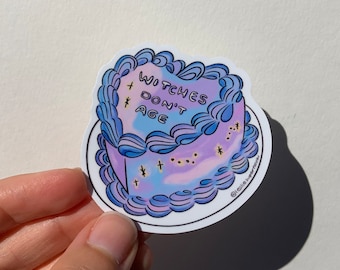 Witches Don’t Age Sticker, Water Bottle Sticker, Laptop Sticker, Birthday Cake Sticker, Gift for Her, Witchy Sticker, Gift for Witches