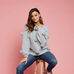Womens pom pom jumper top
