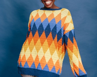 Harlequin Crochet Jumper