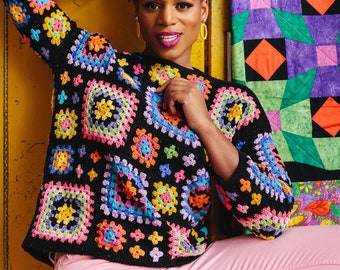 Granny top square jumper