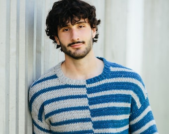 Mens Crochet Stripe Sweater Pattern