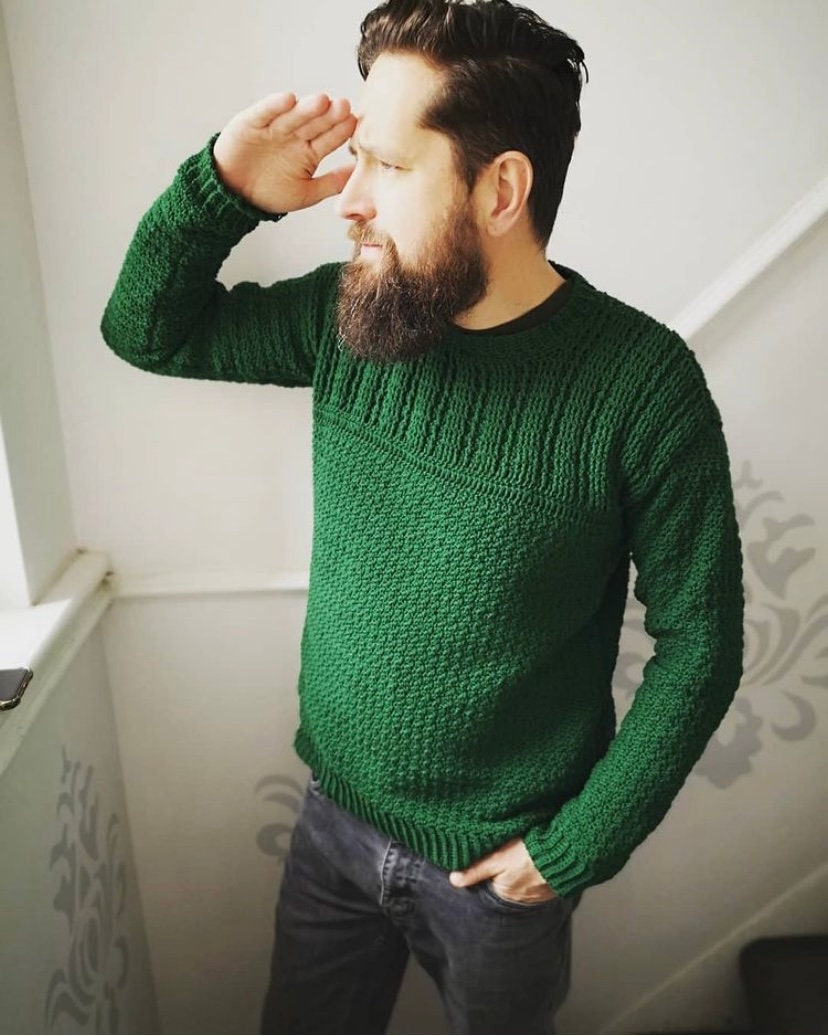 Mens Gansey Crochet Jumper Pattern 