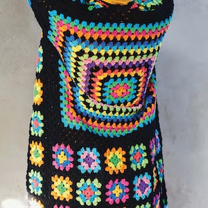 Kaleidoscope Cardigan Granny Square Crochet Pattern image 1