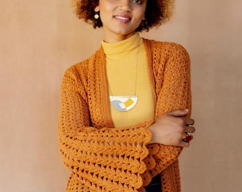 Bell sleeve Crochet Cardigan