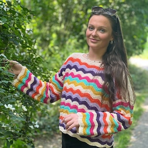Dancing on the Waves Wavy Crochet sweater