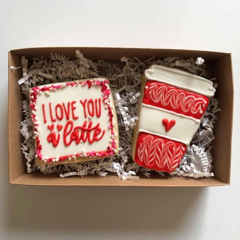 Valentine's Day Entertaining and Gifts - Home Noon 36 - Chandeliers in Dxb, UAE Valentine's Day Latte Sugar Cookie Set Perfect image 0