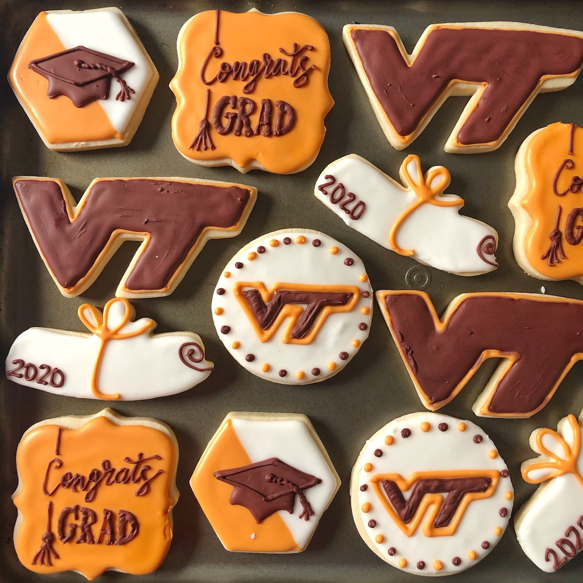 Virginia Tech Graduation Cookies VT College Graduation Etsy