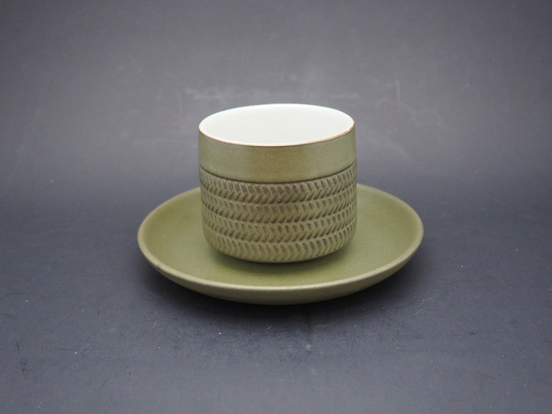 Vintage Retro Cake Plate Dark Green Mid Century Herringbone Denby Camelot Bread /& Butter Plate Langley Made in England Dessert Plate