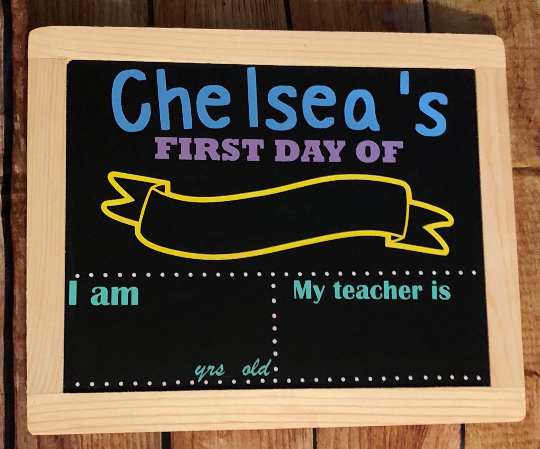 Back to School Chalkboard Sign front and back Etsy