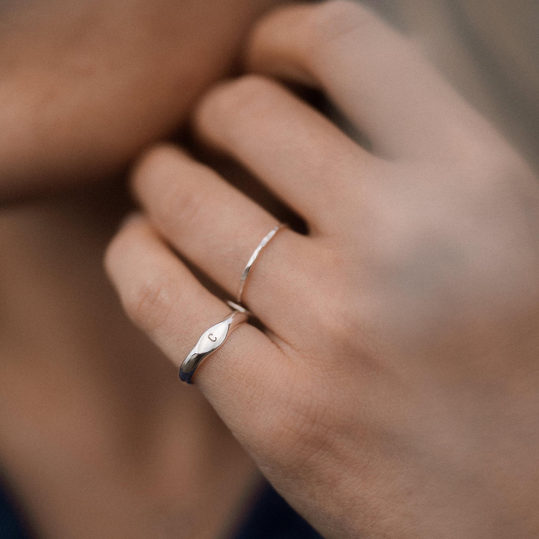 【AG X JOSILVER】Custom Button Sliver Ring Button Ring in Sterling Silver, Silver Button Ring, Button