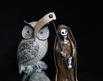 La Santisima Muerte Statue- Santa Muerte Marrón- 6 Inches- Brown Santa Muerte