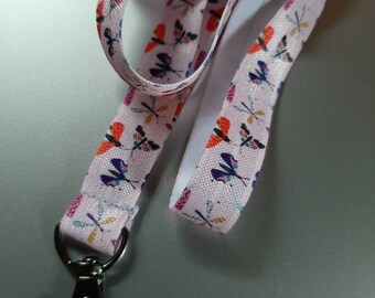 Dragonfly lanyard | lanyard with id badge | strong lanyard | butterflies lanyard | lanyard for keys | elastic lanyard | pretty lanyard | bug