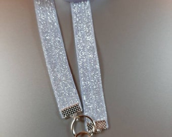 Light purple sparkle lanyard | badge id holder | necklace lanyard | elastic lanyard | glitter lanyard | lanyard | stretch lanyard | lilac