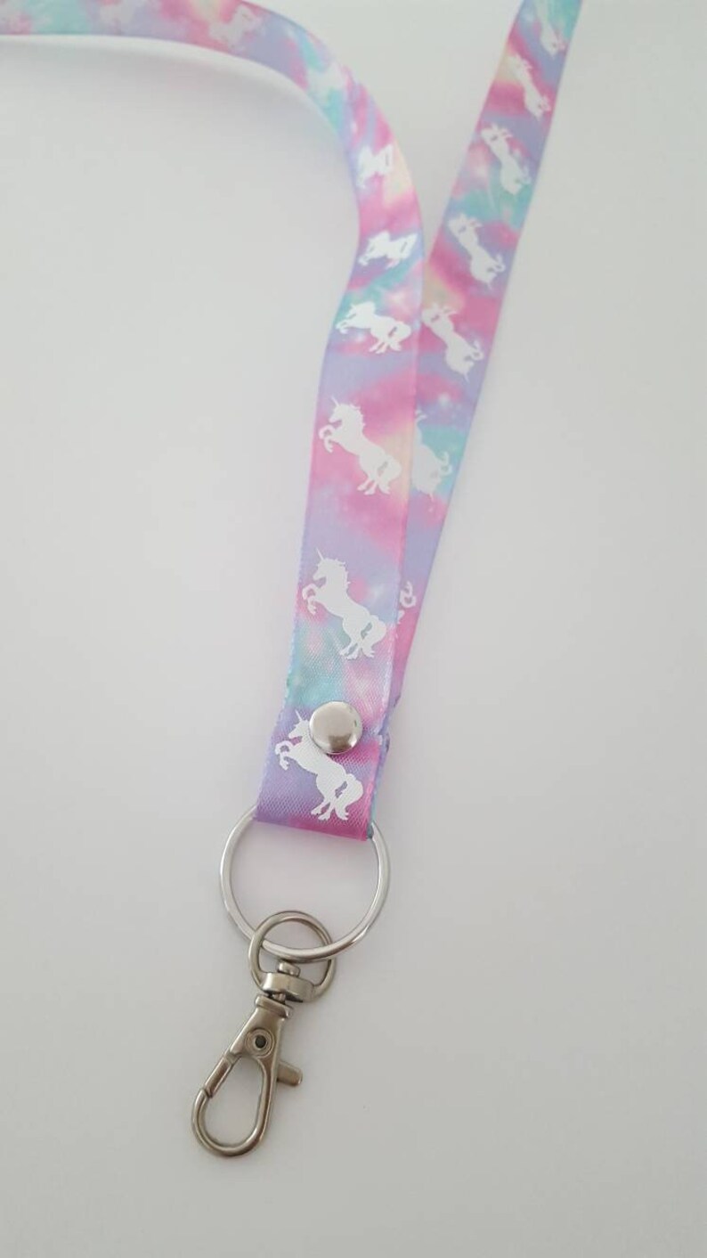 Satin ribbon lanyard unicorn lanyard necklace lanyard Etsy