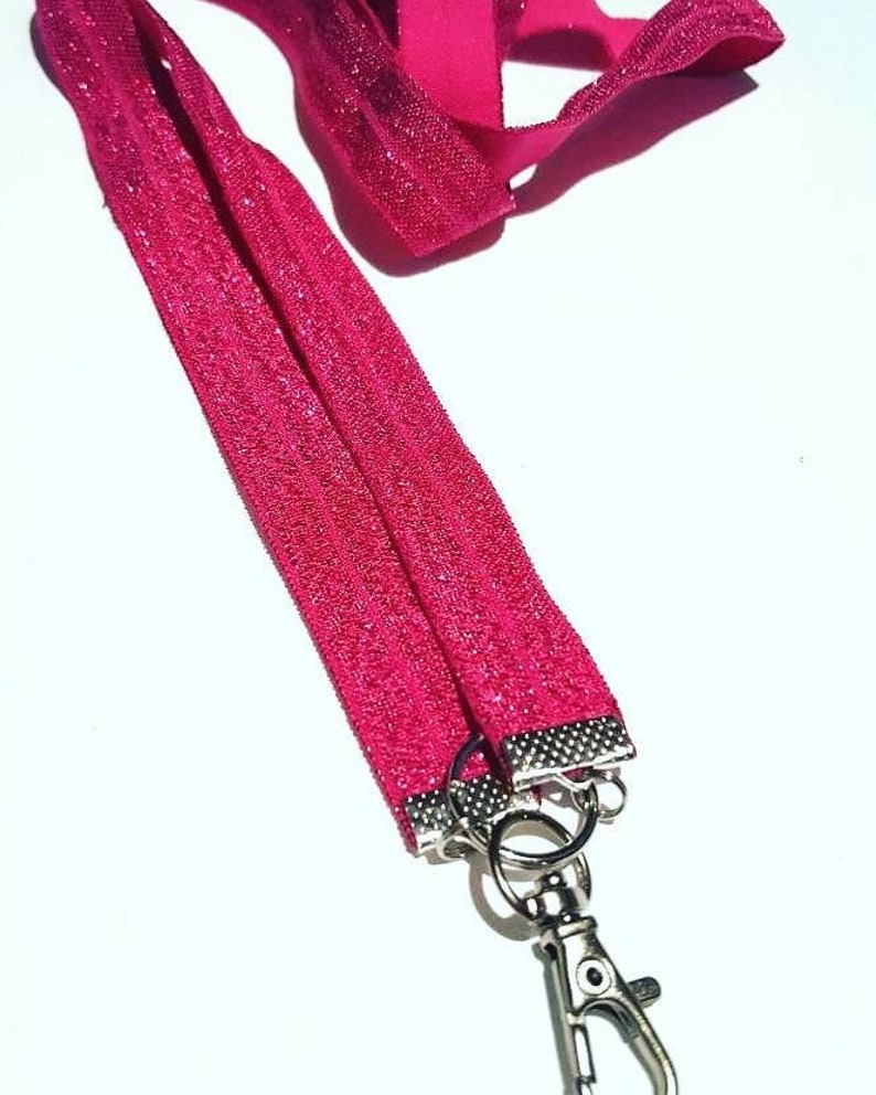 Sparkle fuchsia pink lanyard badge id holder necklace Etsy