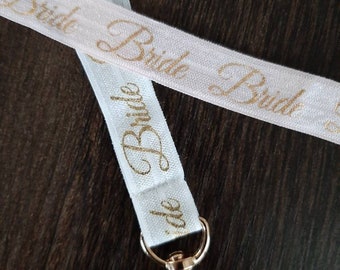 Bride lanyard | limited edition | badge id holder | necklace lanyard | elastic lanyard | wedding lanyard | stretchy lanyard | bride gift