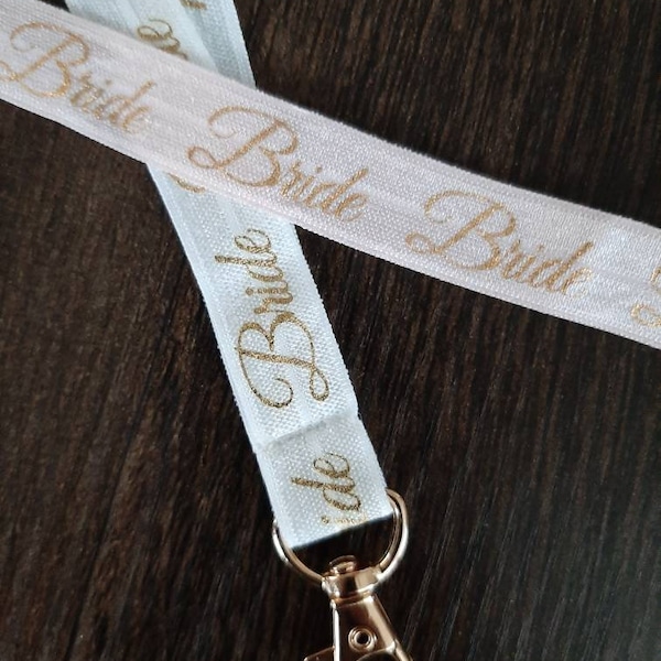 Bride lanyard | limited edition | badge id holder | necklace lanyard | elastic lanyard | wedding lanyard | stretchy lanyard | bride gift