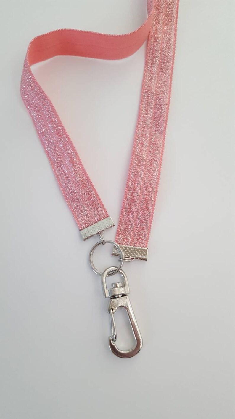 Rose Lanyard Sparkle Raspberry Pink Lanyard Badge Id Etsy