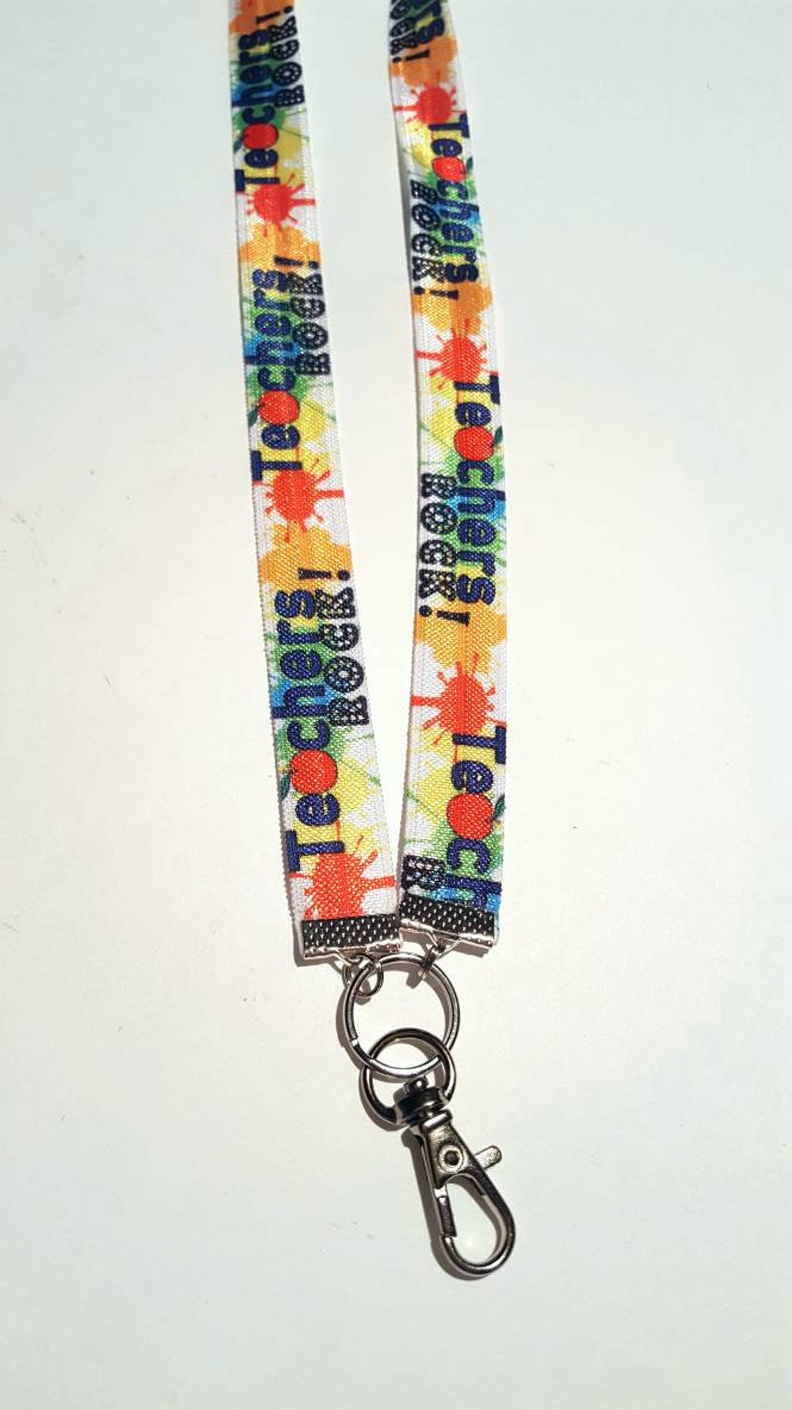 Lanyard teacher lanyard with id holder stretch lanyard Etsy