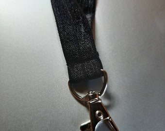 Black stretch lanyard | badge id holder | plain black lanyard | elastic lanyard | stretchy lanyard | lanyard for keys | stretch necklace