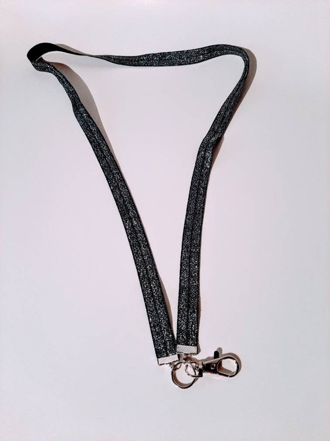 Sparkle silver lanyard badge id holder necklace lanyard Etsy