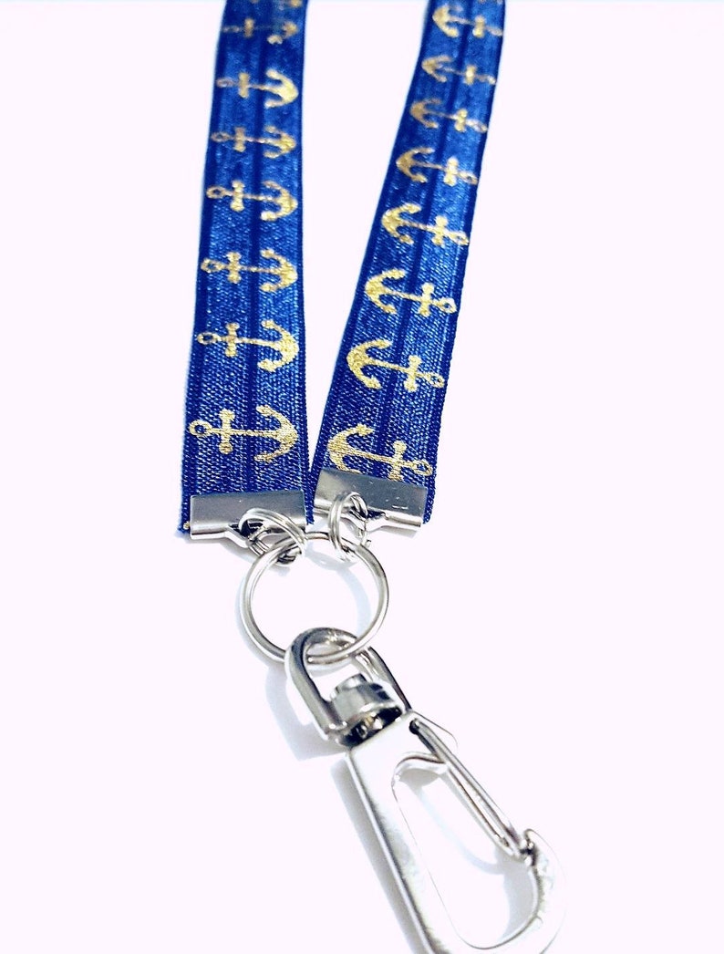 Anchor Lanyard Nautical Lanyard Badge Id Holder Necklace Etsy