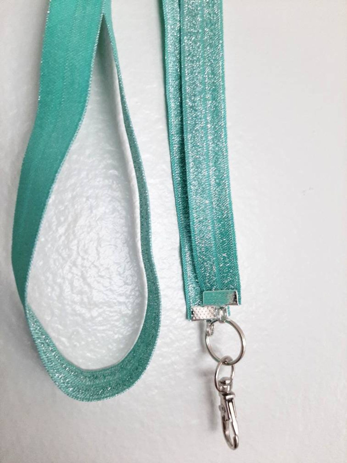 Sparkle Teal Lanyard Badge Id Holder Necklace Lanyard Etsy