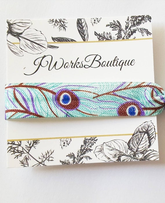 Hair Tie Peacock Hair Tie Peacock No Crease Hair Ties Etsy