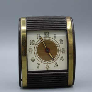 Vintage Westclox Travel Clock; Model 452 w/ Walnut Finish