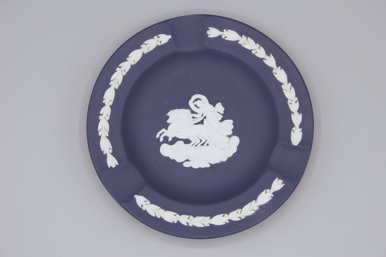 Vintage Wedgwood Ashtray Dark Blue Jasperware