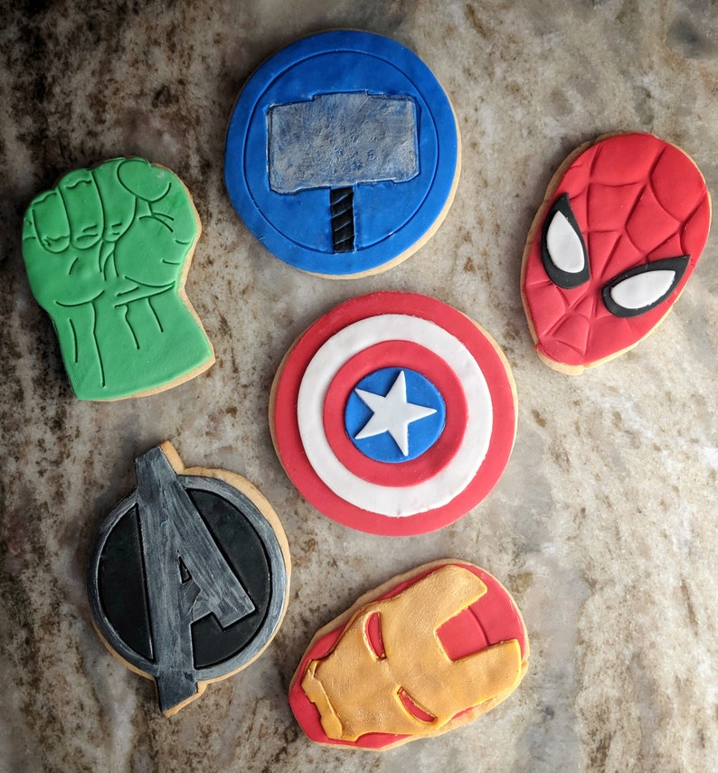 Marvel Avengers Custom Sugar Cookies Hulk Spiderman Captain | Etsy