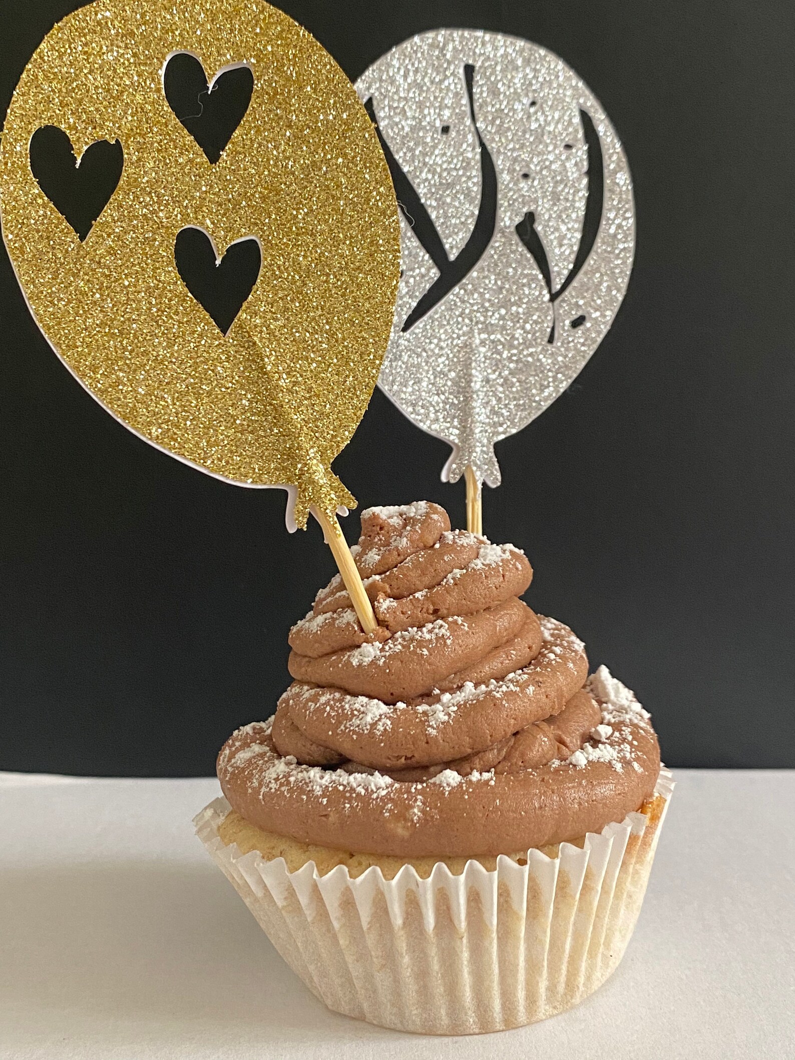 Balloon Cupcake Muffin Toppers Decoration Glitter Pack of Etsy