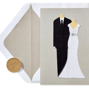 Casamento - Noivos feitos à mão - Cartão de felicitações em papiro - Novo (Um)