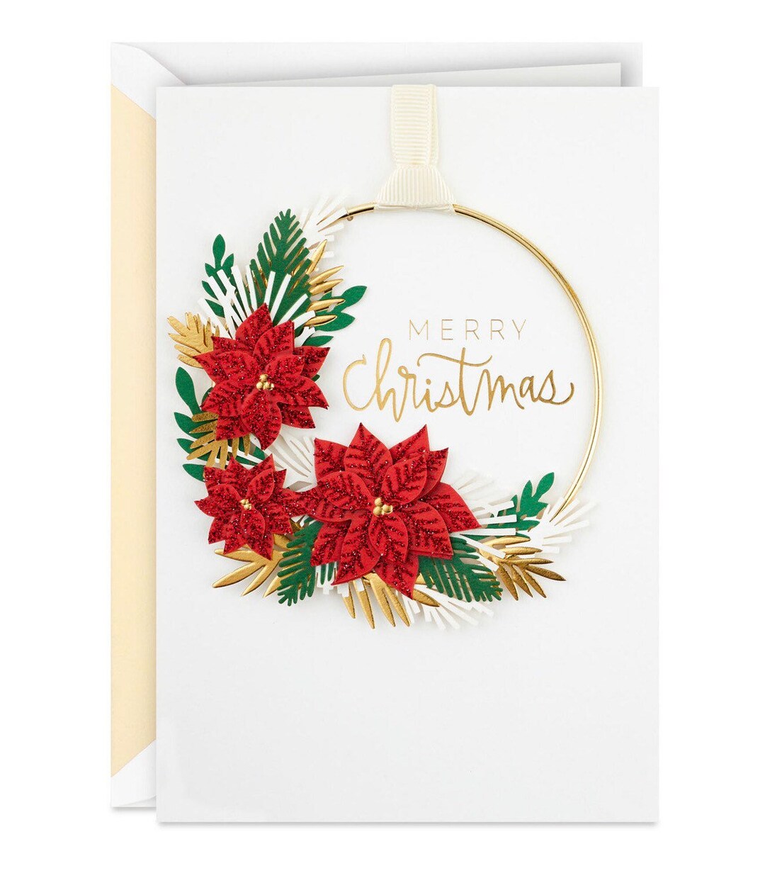 Traditionelle Weihnachtskarte Für Mama – 18x25,5 Cm, Mit Goldband, Herzlicher Weihnachtsgruß