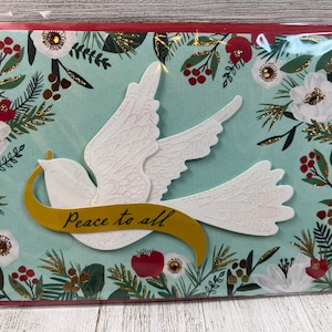 Weihnachtszeit Taube Papytus Grußkarte (eine)