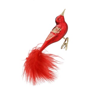 Inge-Glas Red Beauty Glass Bird German Glass