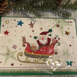 Christmas Season - Turnowsky Santa - Papyrus Greeting Card (One) New