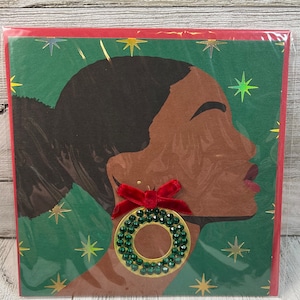Christmas Season - Fancy Earrings - Papyrus Greeting Card (ONE) New